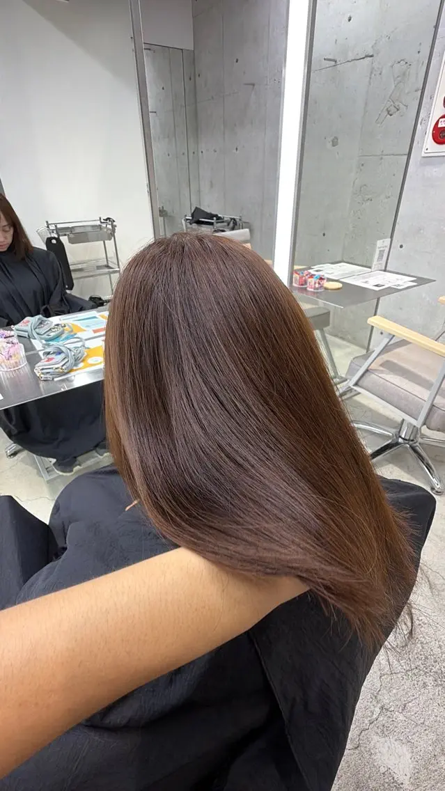 セミロング カラー 縮毛矯正 トリートメント 透明感カラー/ ブリーチ/💓パタオのヘアスタイル