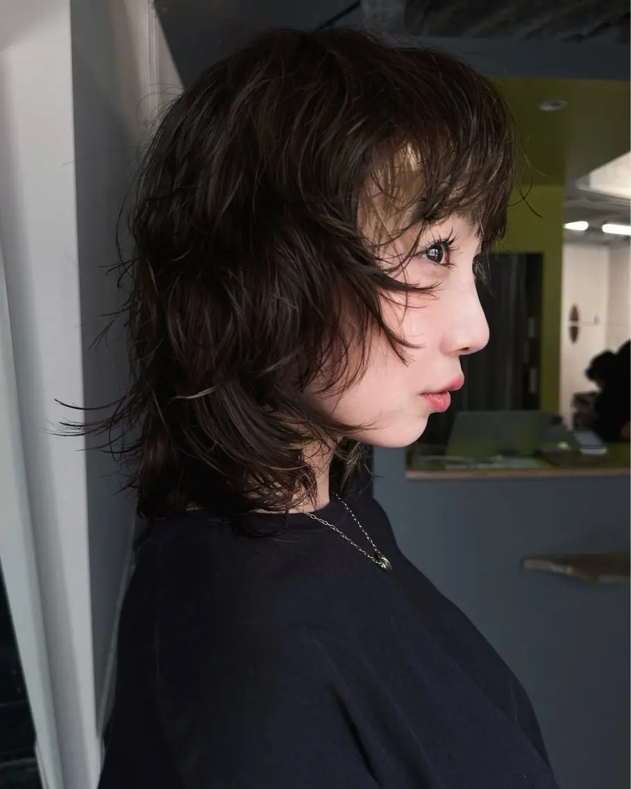 ミディアム カラー パーマ カット ヘアカラー パーマ レイヤーパーマ/ パーマ特化 / なべのヘアスタイル