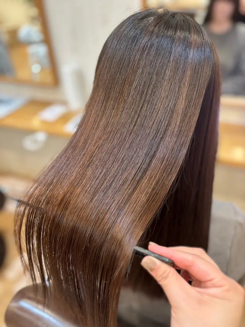 ロング 髪質改善 すなが/ハイライト モデル募集中のヘアスタイル