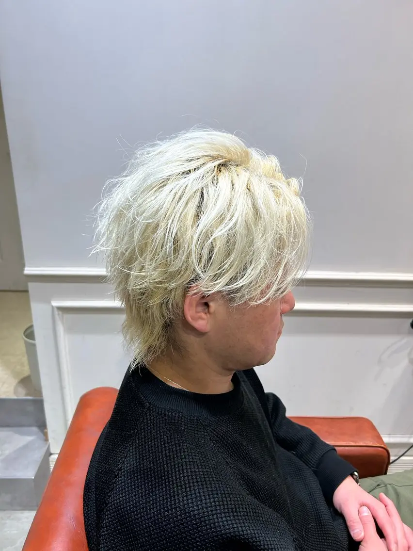 ショート カラー パーマ メンズ 新谷 虎太郎のヘアスタイル