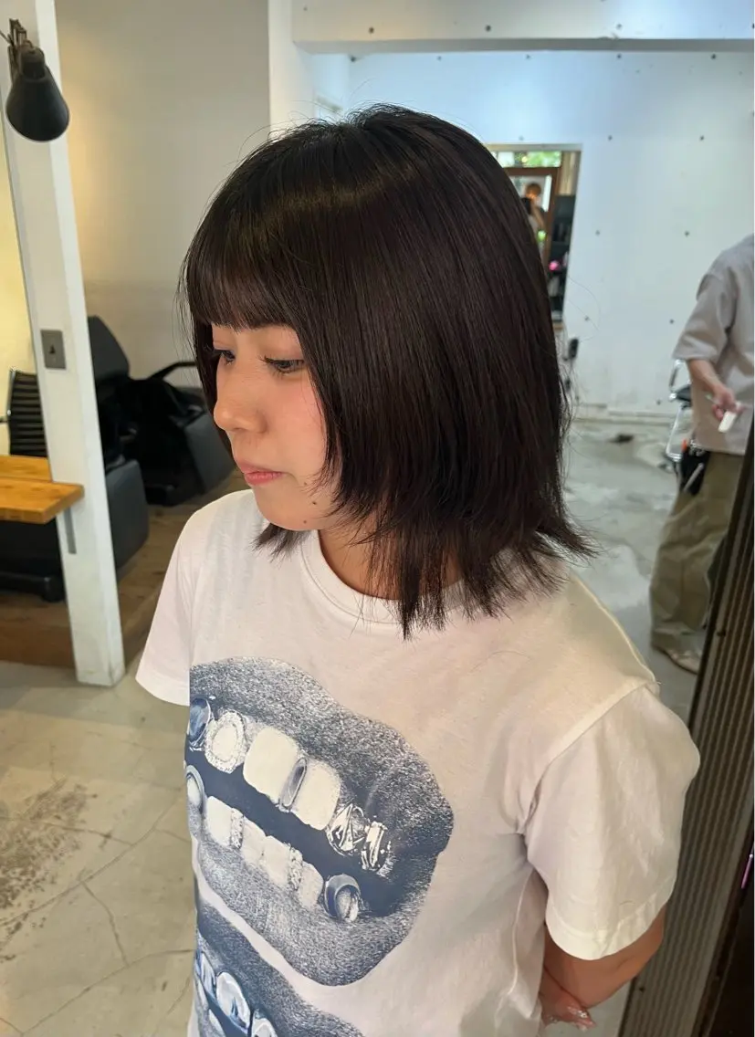 ショート ボブレイヤー ボブ 顔周りカット レイヤーカット 武藤 淳生のヘアスタイル