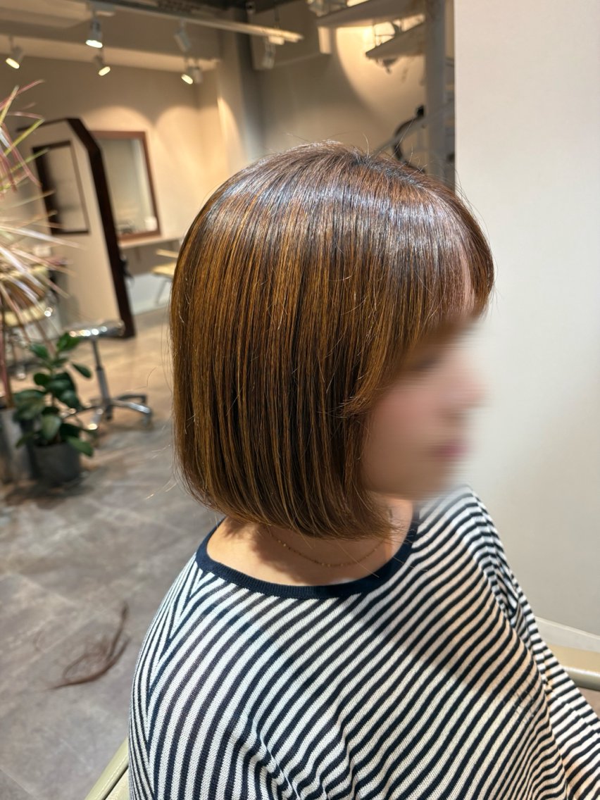 ミディアム 切りっぱなしボブ ボブ 原島 心夢のヘアスタイル