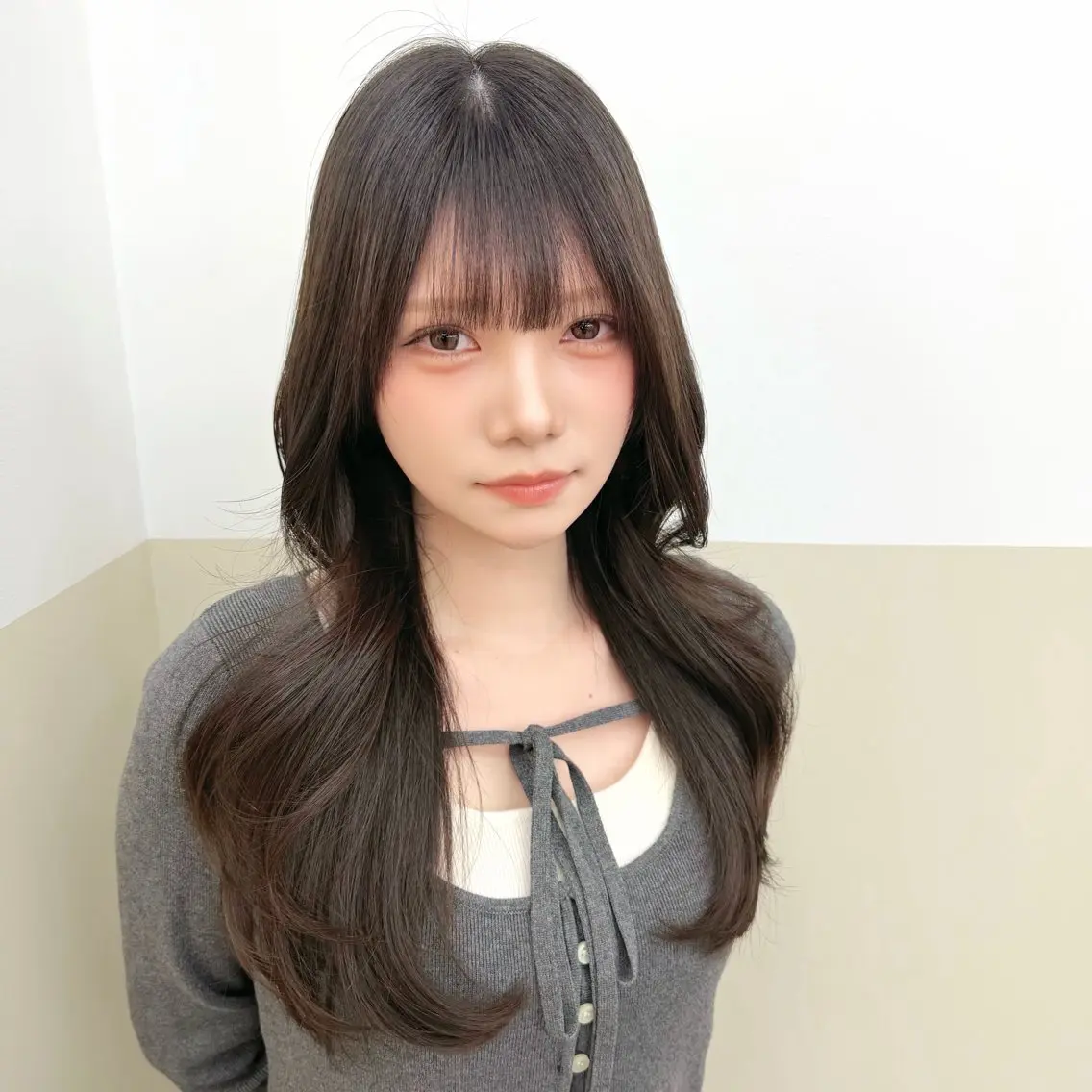 ロング ロングレイヤー くびれヘア 韓国風ヘア レイヤーカット ロング カット Bonheur銀座 /前田 栞九郎のヘアスタイル