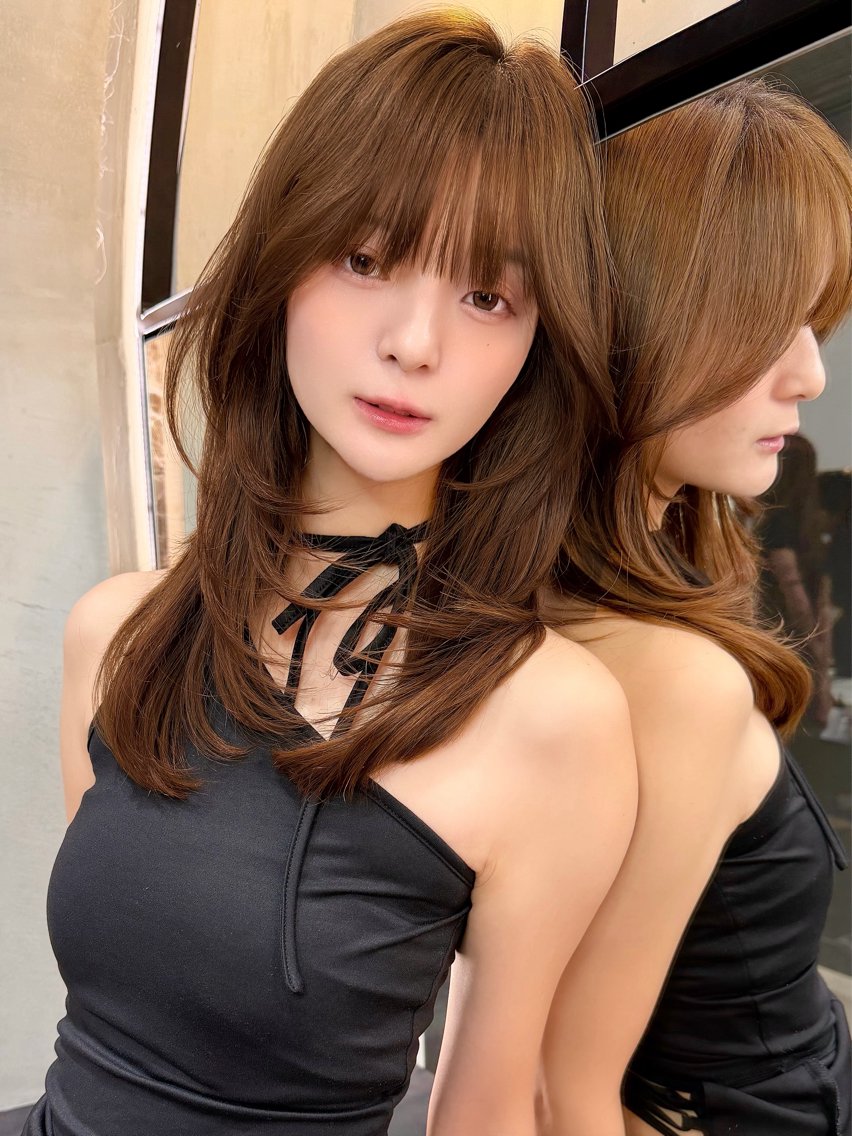 ミディアム カット ヘアカラー トリートメント ヘッドスパ 縮毛矯正/レイヤー taiga🧡のヘアスタイル