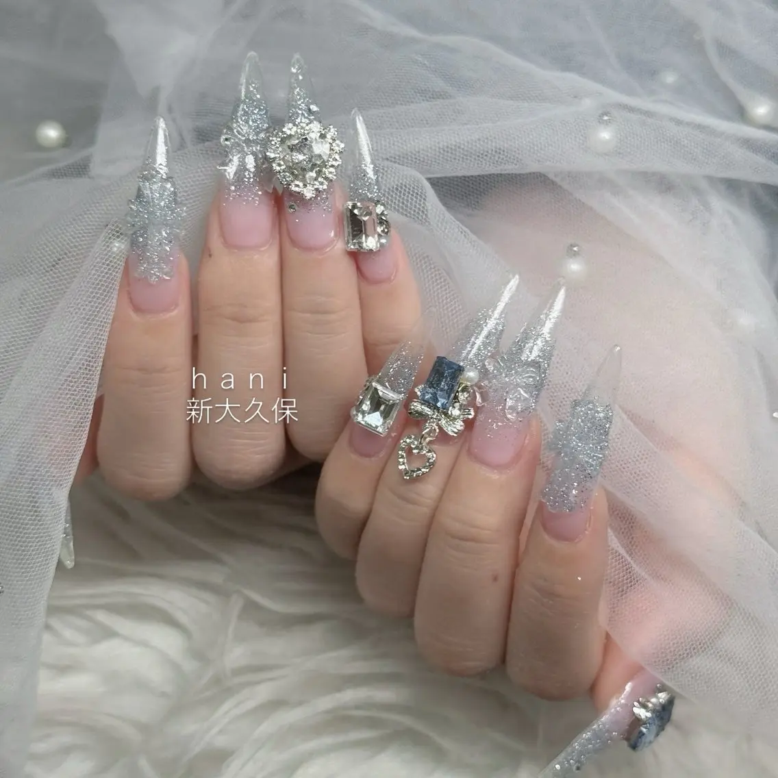ネイル フットネイル フレンチネイル グラデーション 韓国ネイル ロングネイル ハンドネイル Hani Nail Salonのネイルデザイン
