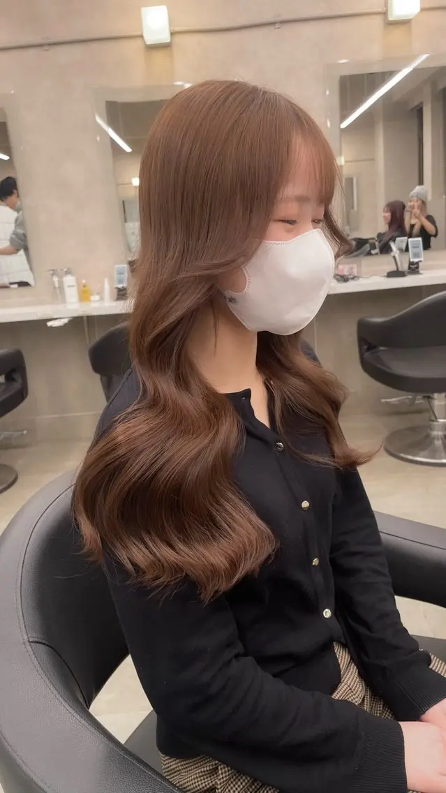 ロング ヘアカラー トリートメント 🤍透明感/韓国風/ レイヤー/優大🤍のヘアスタイル