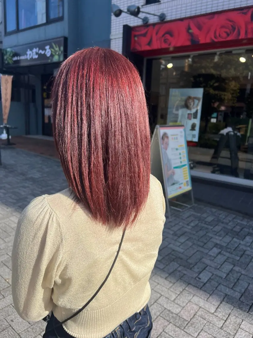 カラー ブリーチ ブリーチなしカラー ヘアカラー ＊カラー・パーマ＊ 植松彩音のヘアスタイル