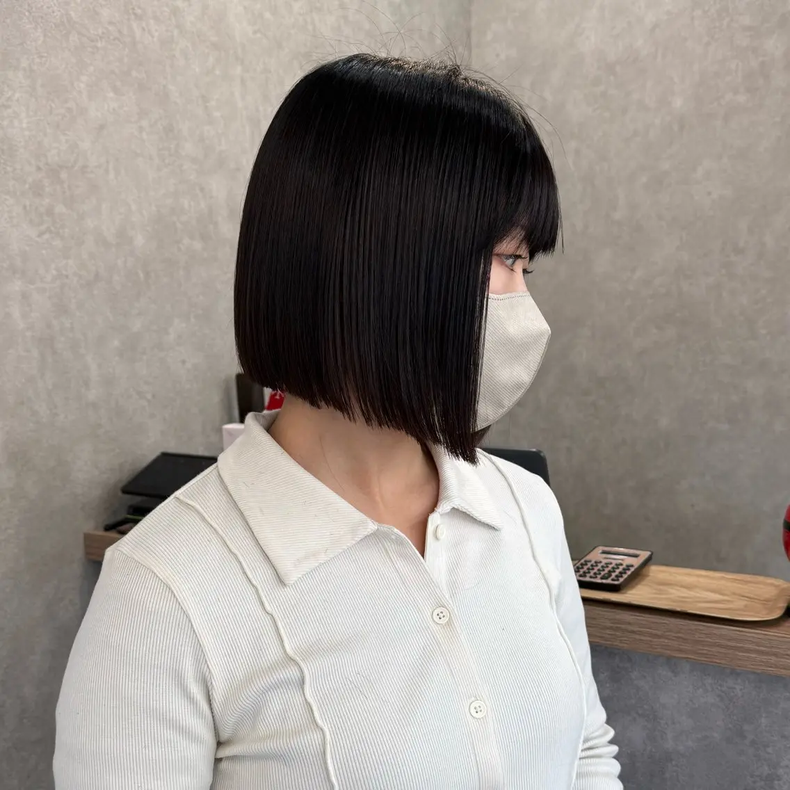 ミディアム カット ヘアカラー 丸みショート🧸 積田 佳奈のヘアスタイル