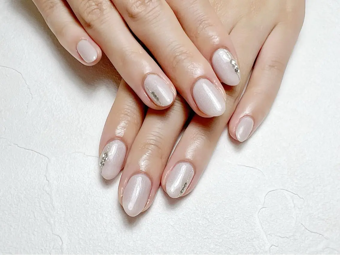 ネイル アートネイル ラメ(グリッター) オフィスネイル ワンカラーネイル ピンク rouse nail RISATOのネイルデザイン