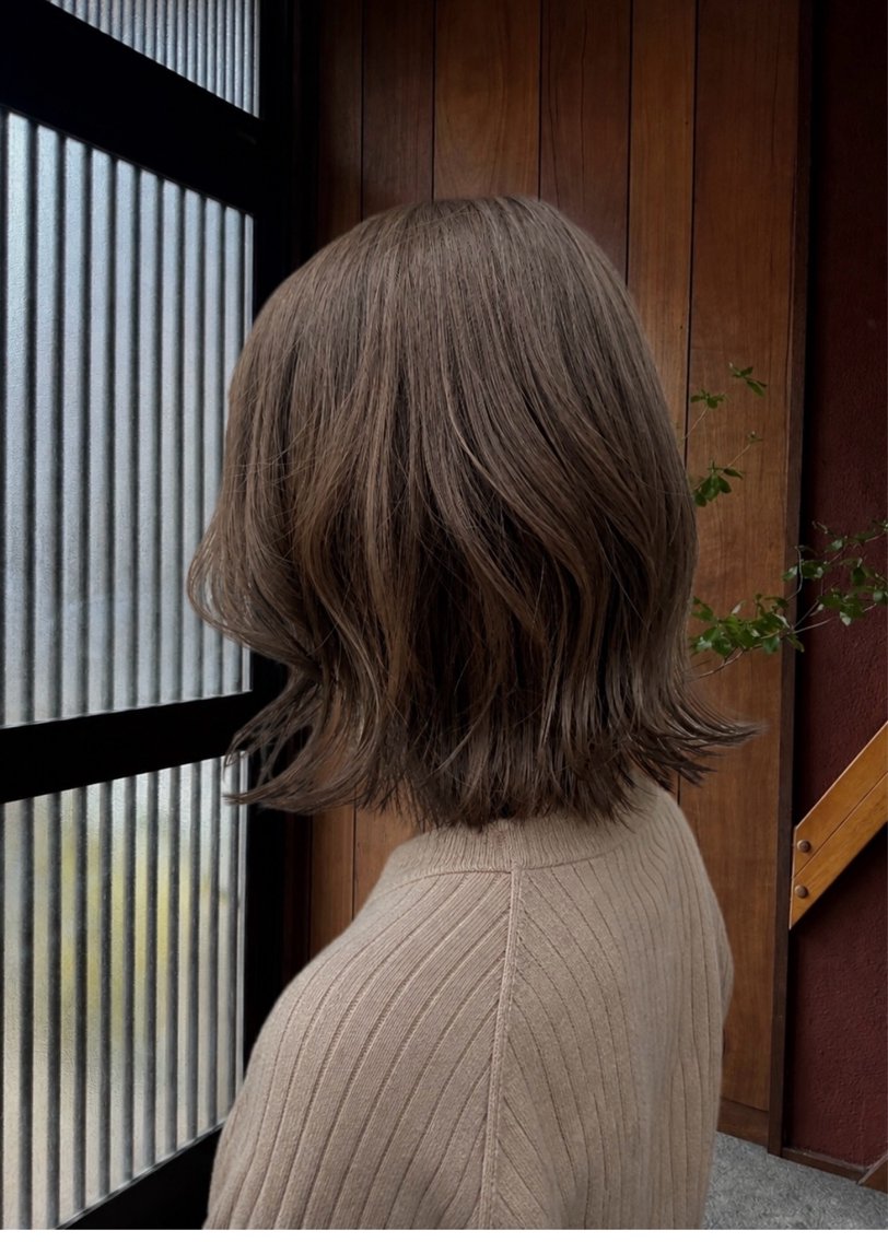 ミディアム カラー カット ヘアカラー トリートメント ミントカラー🌱上村 瑞紀のヘアスタイル