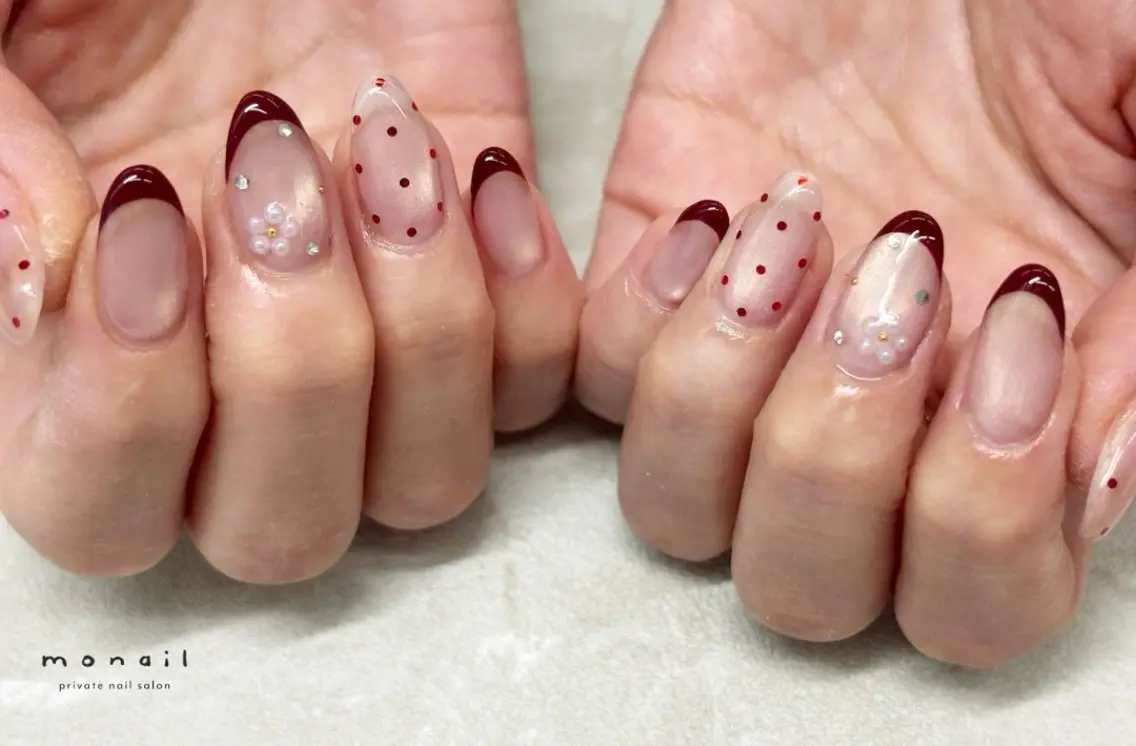 ネイル フレンチネイル マグネットネイル ハンドネイル nail salon monailのネイルデザイン