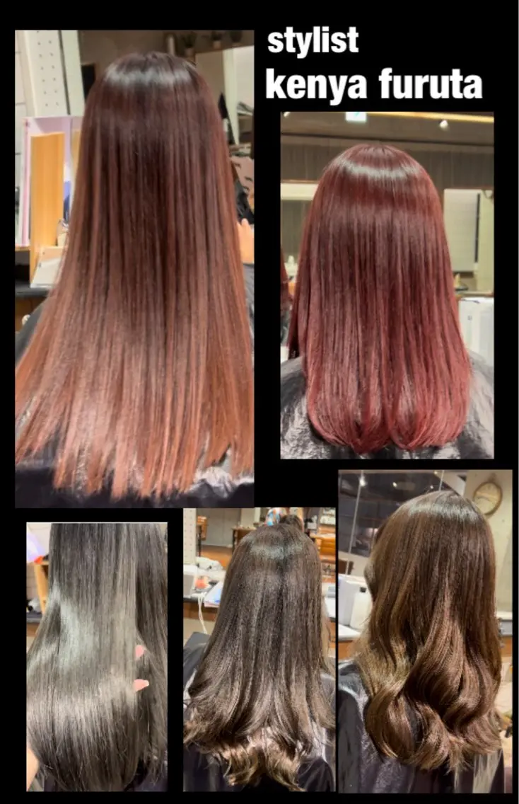 セミロング ヘアカラー 古田 賢哉のヘアスタイル