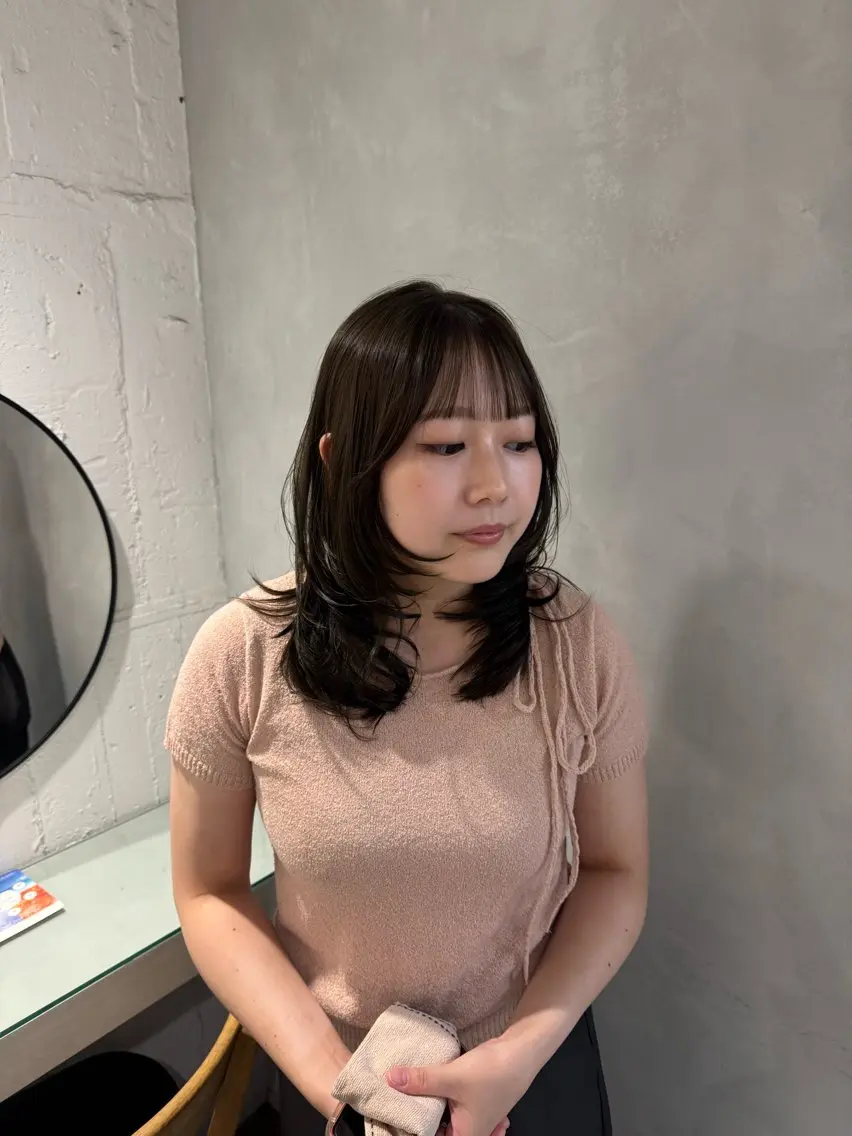 セミロング カット ヘアセット 新宿/顔周りカット +レイヤー＝しずく♩のヘアスタイル