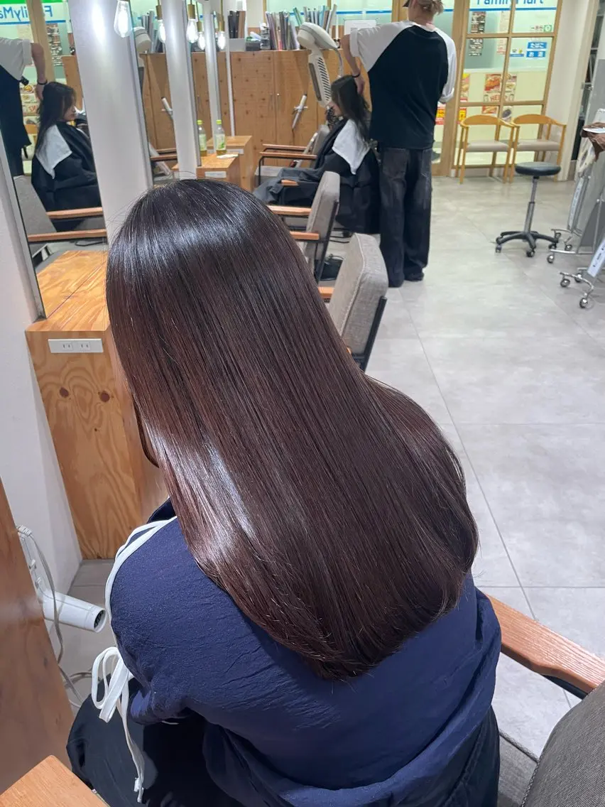 ロング 縮毛矯正 トリートメント ENN藤本 大輝艶感カラーのヘアスタイル