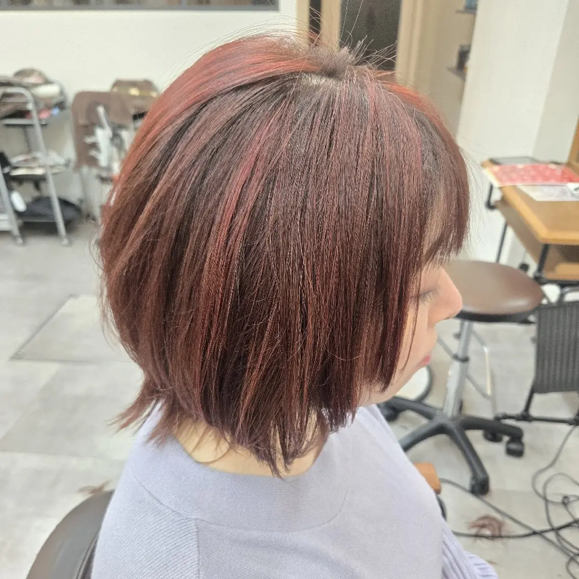 カラー ショート ヘアカラー 浜田りほ Luxbe 博多バスターミナルのヘアスタイル