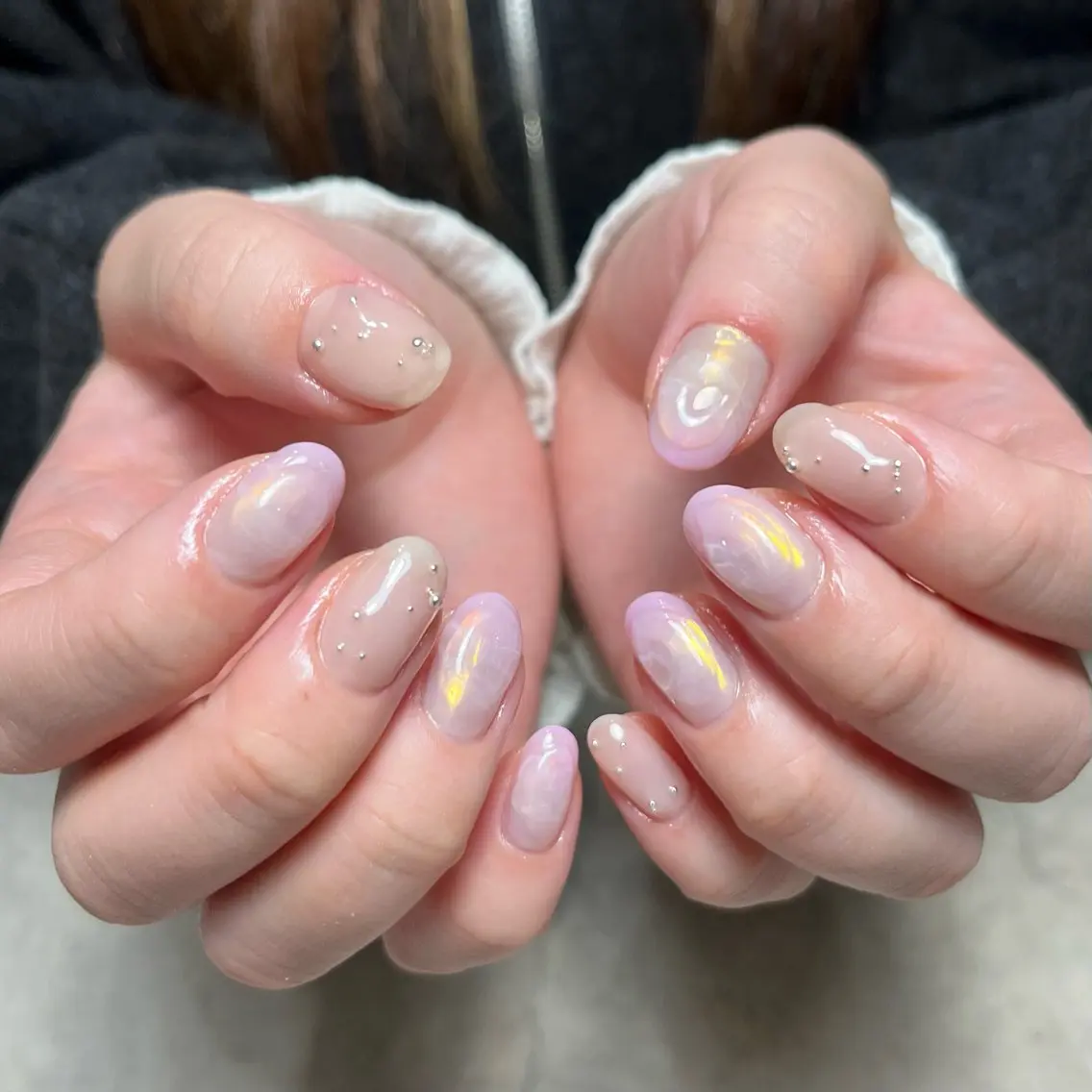 ネイル グリーン ハンドネイル vegh. nail／阿波座のネイルデザイン
