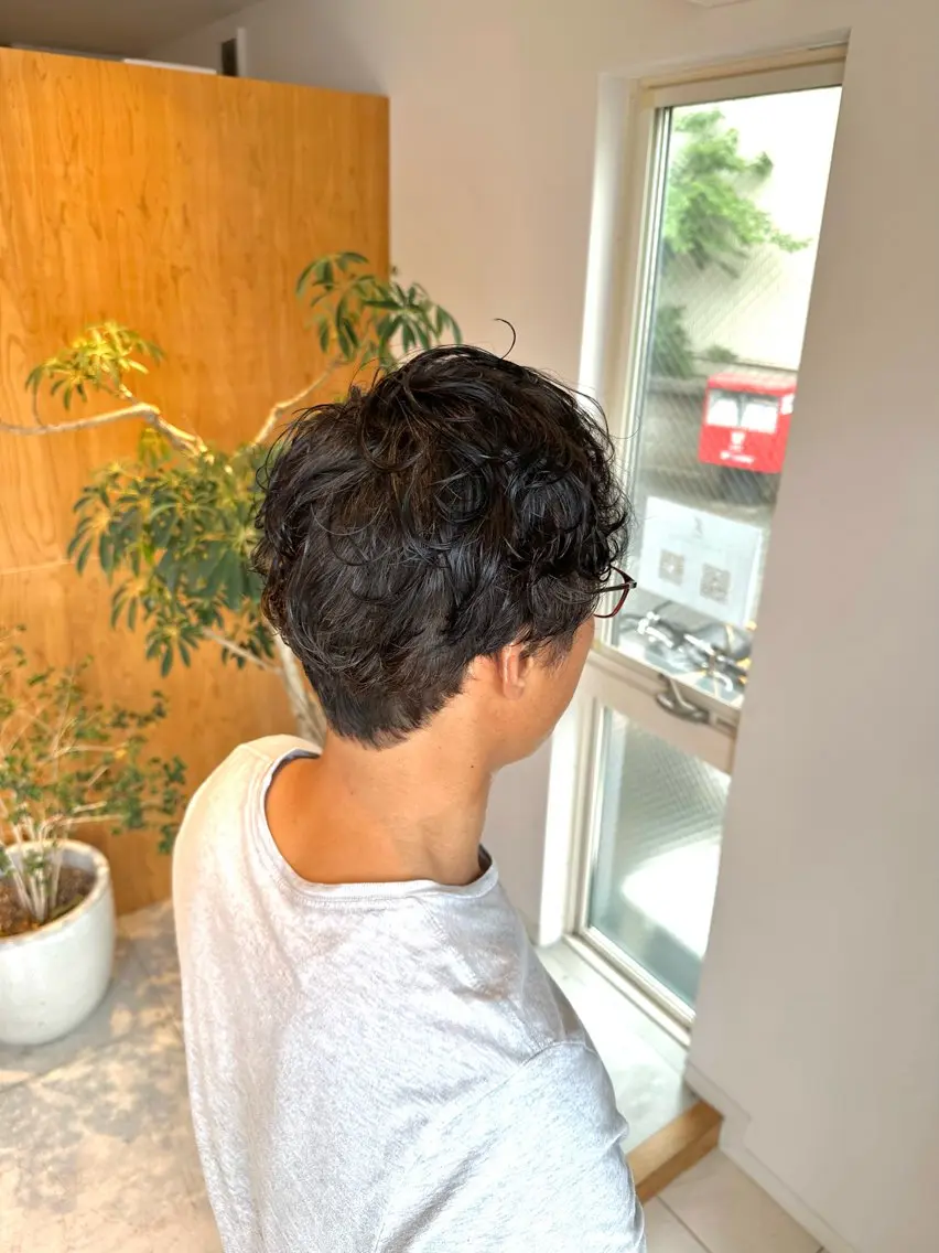 ミディアム パーマ メンズ ミディアムパーマ メンズパーマ 🔥メンズ特化 /パーマ&カット🌀のヘアスタイル