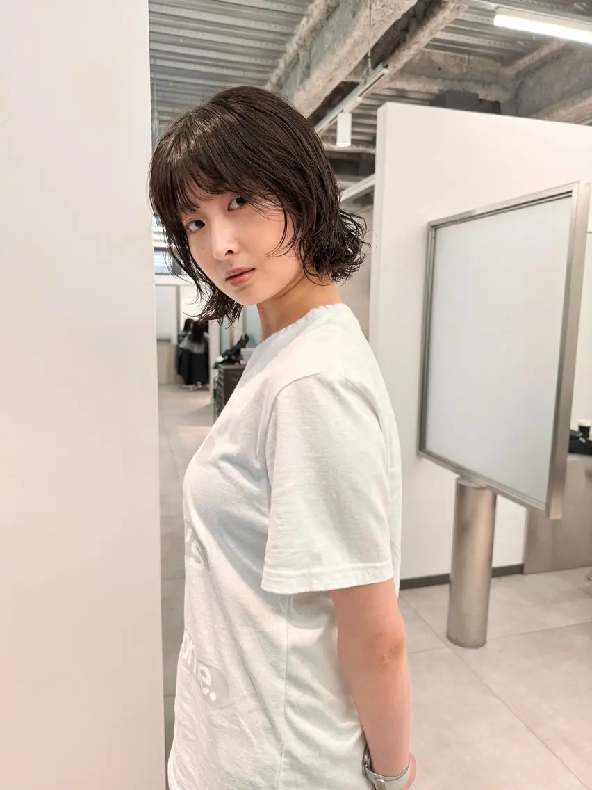 ショート カラー パーマ カット ヘアカラー パーマ トリートメント ボブ/パーマ 古家 佑真のヘアスタイル