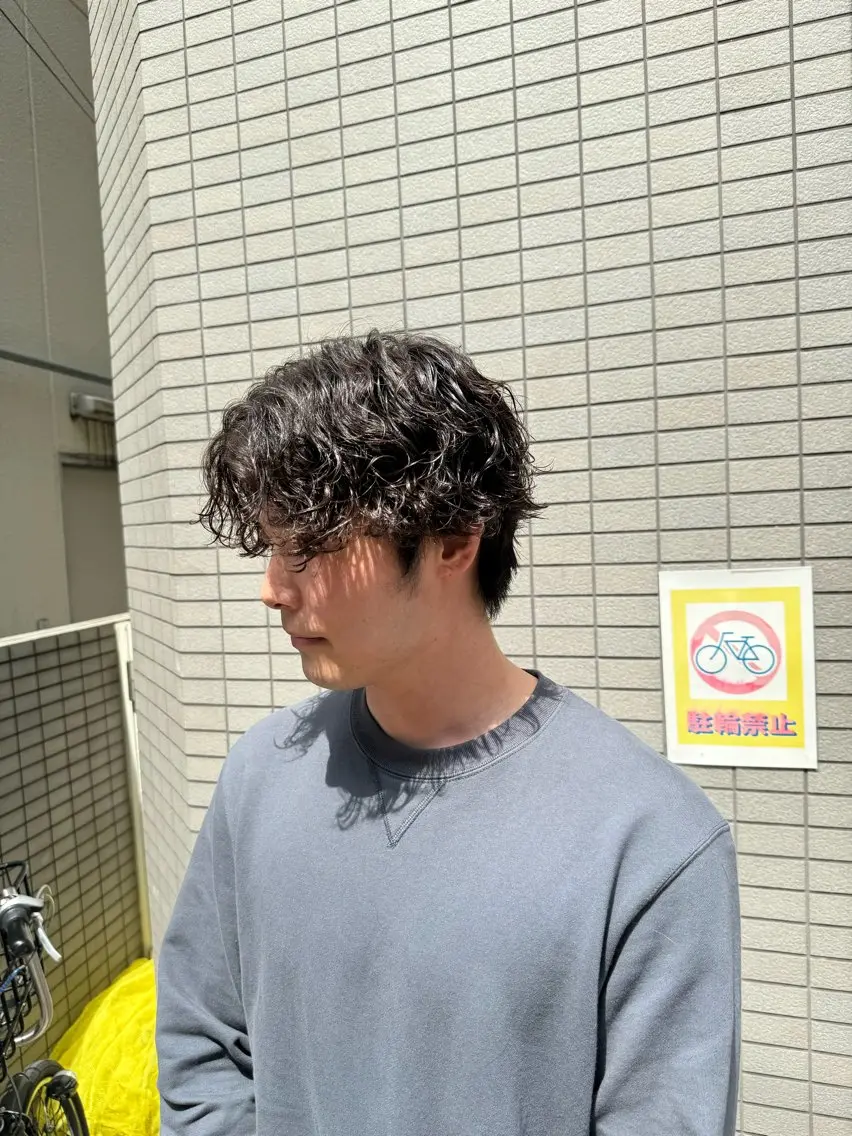 パーマ メンズ 吉田 剛のヘアスタイル