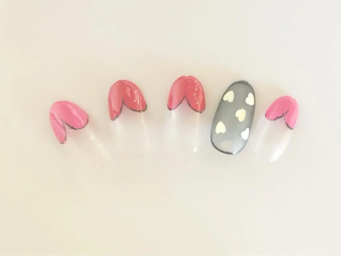 ネイル フレンチネイル ハート TRAM-nail moriizumiのネイルデザイン