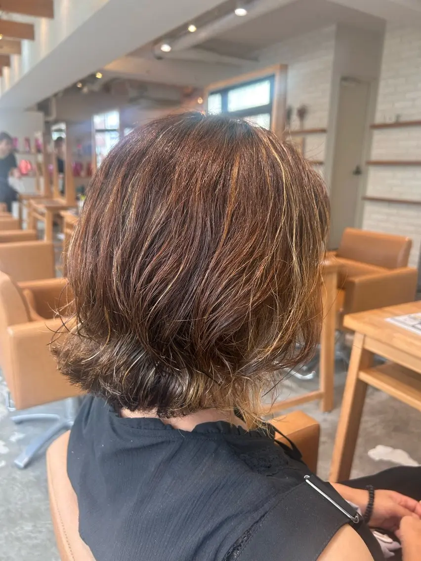 ミディアム パーマ カット ヘアカラー パーマモデル 募集/まどか🪄🫧のヘアスタイル