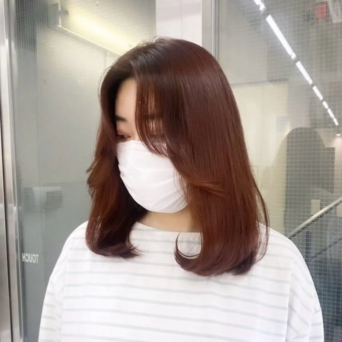 ミディアム カラー アッシュ ベージュカラー 黒髪 ブルーカラー ブルーブラック カット ヘアカラー トリートメント ヘッドスパ ヘアセット 艶感/韓国風 🤍moeka🤍のヘアスタイル