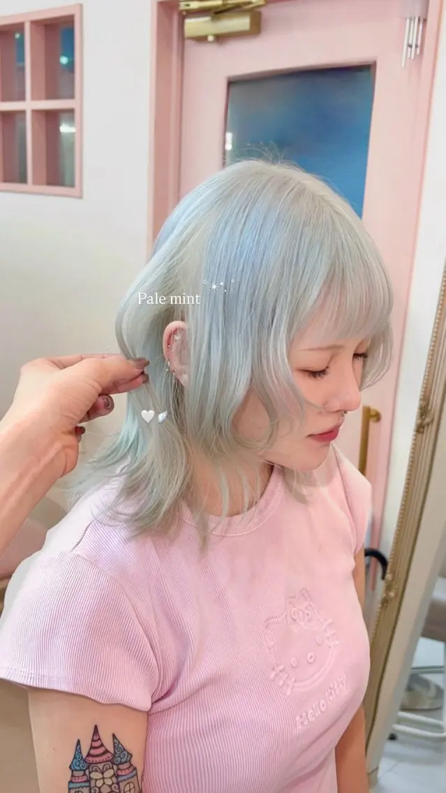 ミディアム カット ヘアカラー トリートメント 韓国ヘア🎀マイカ| 新大久保のヘアスタイル