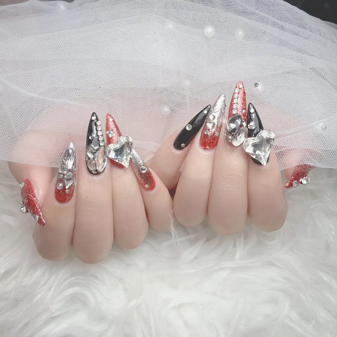 ネイル アートネイル ジェルネイル 韓国ネイル リボン ワンホンネイル ハンドネイル Lana Nailのネイルデザイン