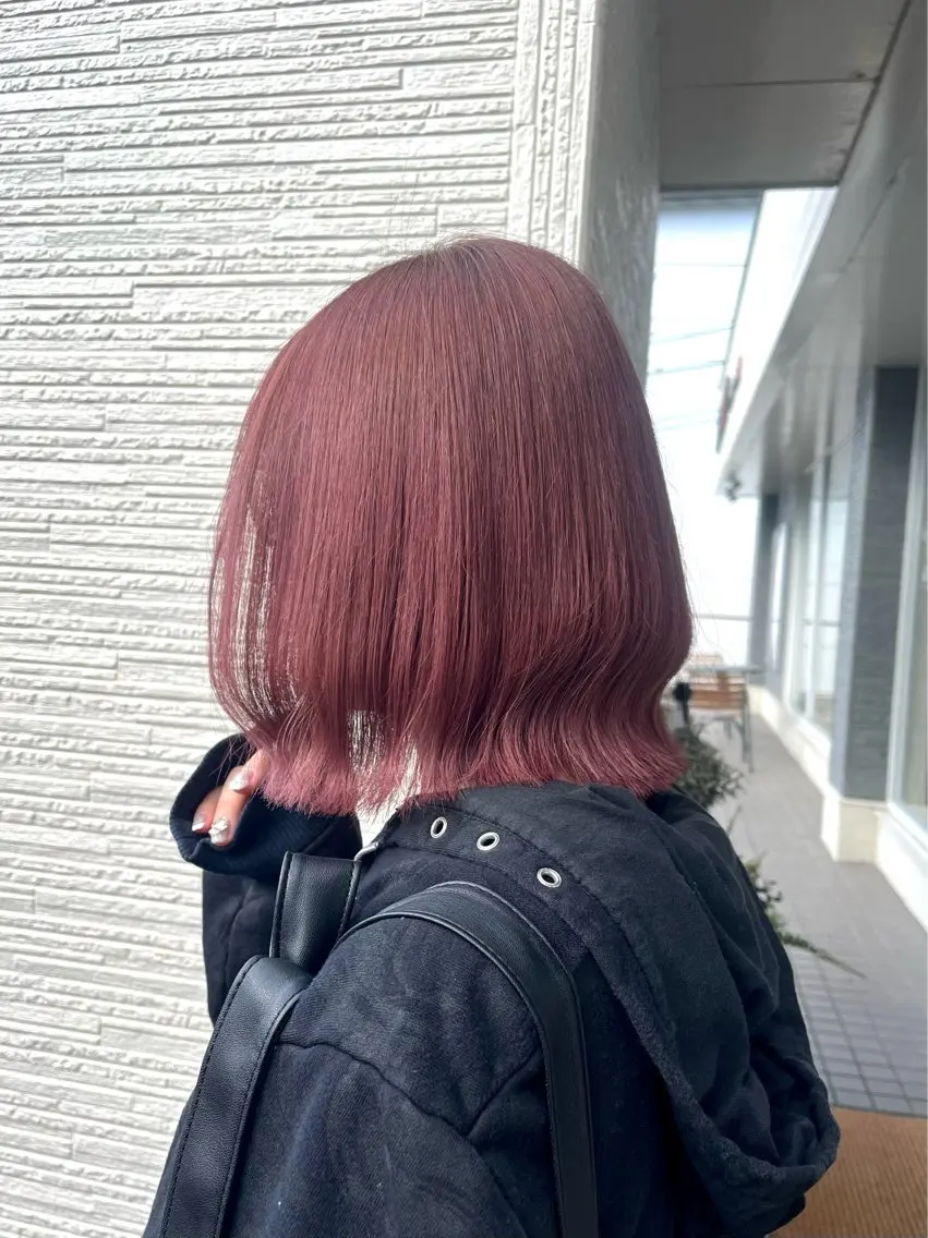 ショート ピンクブラウン 🎀OJIMA 🤍ピンクカラー🎀のヘアスタイル