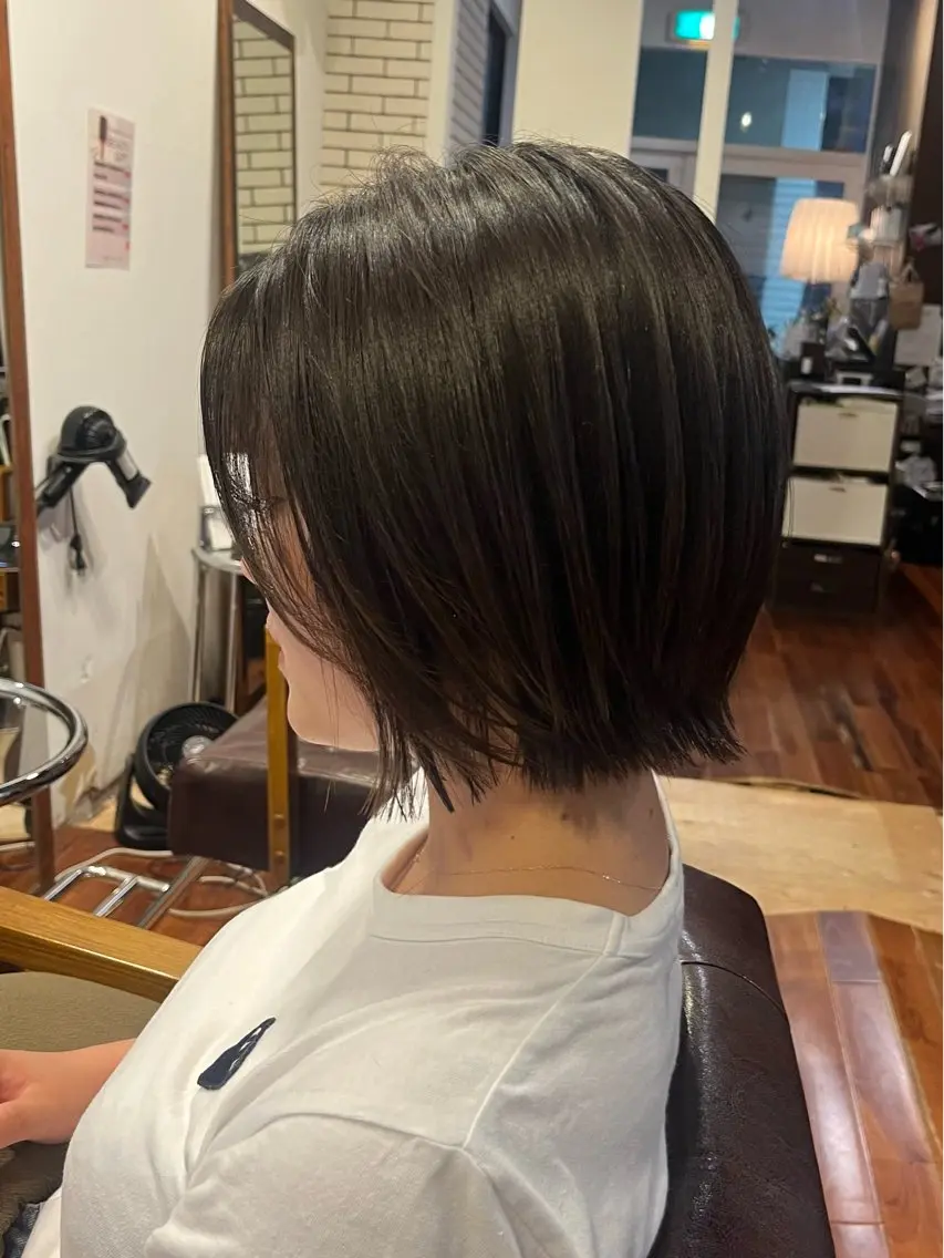 ショート ヘアアレンジ レイヤーカット カット みわ/博多 ブリーチ/メンズヘアのヘアスタイル