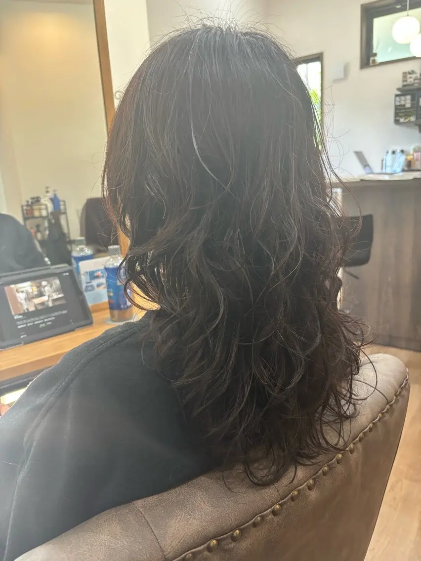 セミロング パーマ セミロングパーマ デジタルパーマ カット パーマ Re-PEP 大城のヘアスタイル
