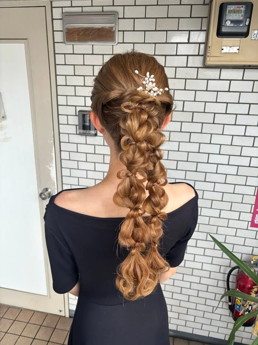 ヘアアレンジ ハーフアップ ヘアセット 🌺ヘアメイク SYOKA🌺のヘアスタイル