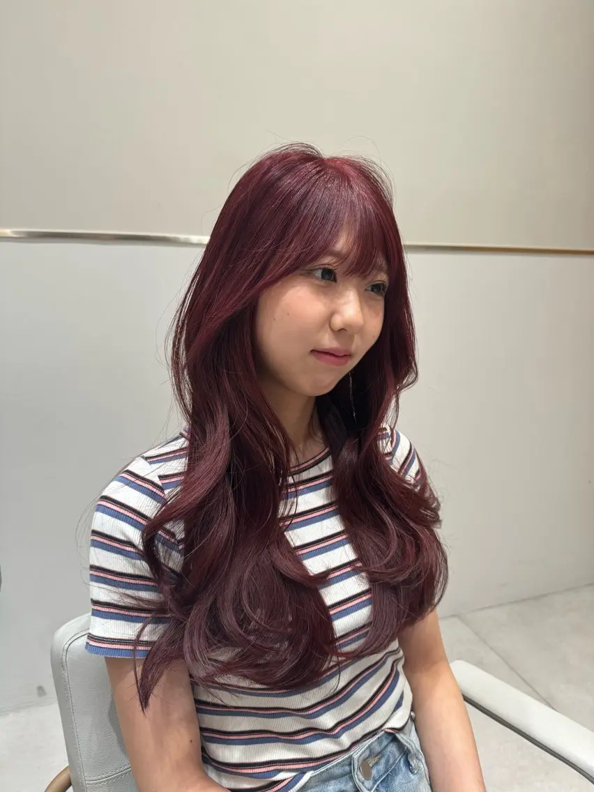 セミロング カラー カット ヘアカラー トリートメント レイヤーカット/透明 感カラー🐬永井瑠栞のヘアスタイル