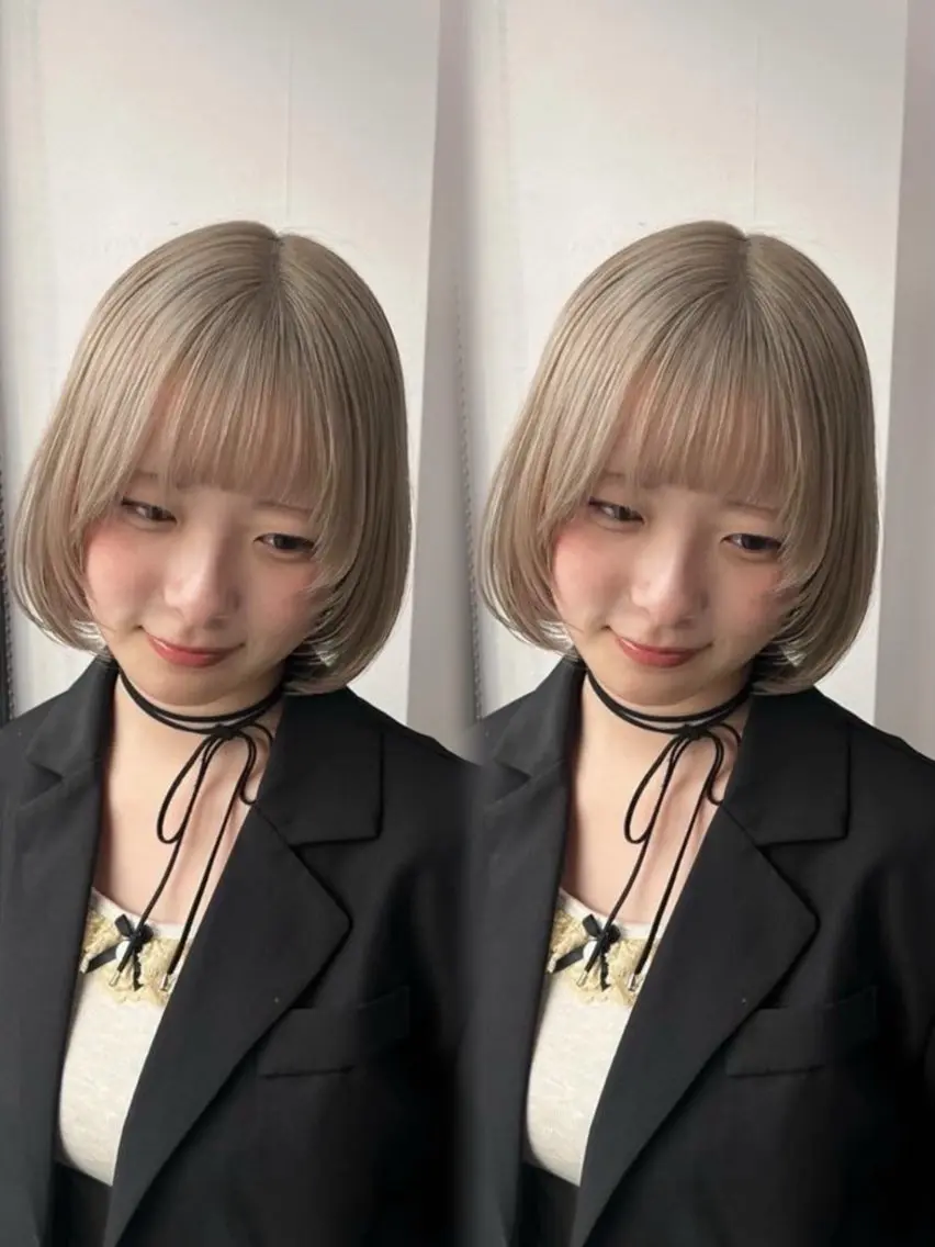 ショート カラー ヘアアレンジ ヘアカラー トリートメント girlyハイトーン /airi🍓🎀のヘアスタイル