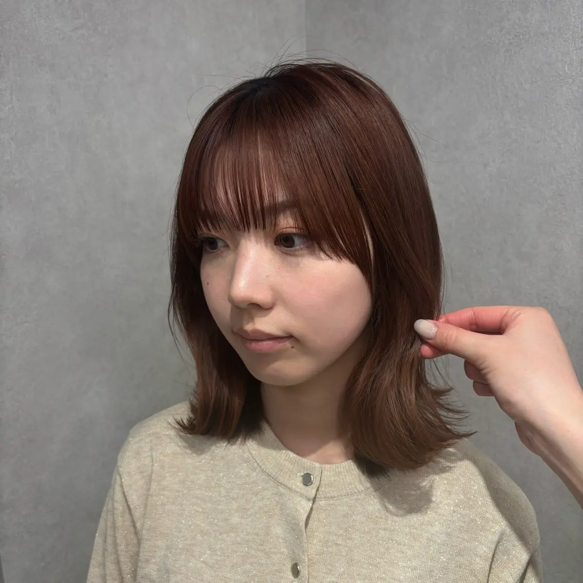 ミディアム 結べるレイヤーカット /カラー/あさかのヘアスタイル