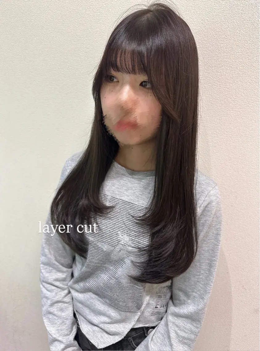 ロング カラー くびれヘア 顔周りカット レイヤーカット カット ヘアカラー トリートメント 🇰🇷韓国スタイル レイヤー/ayanaのヘアスタイル