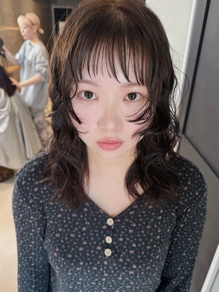 ミディアム カット パーマ トリートメント 前野 日奈のヘアスタイル