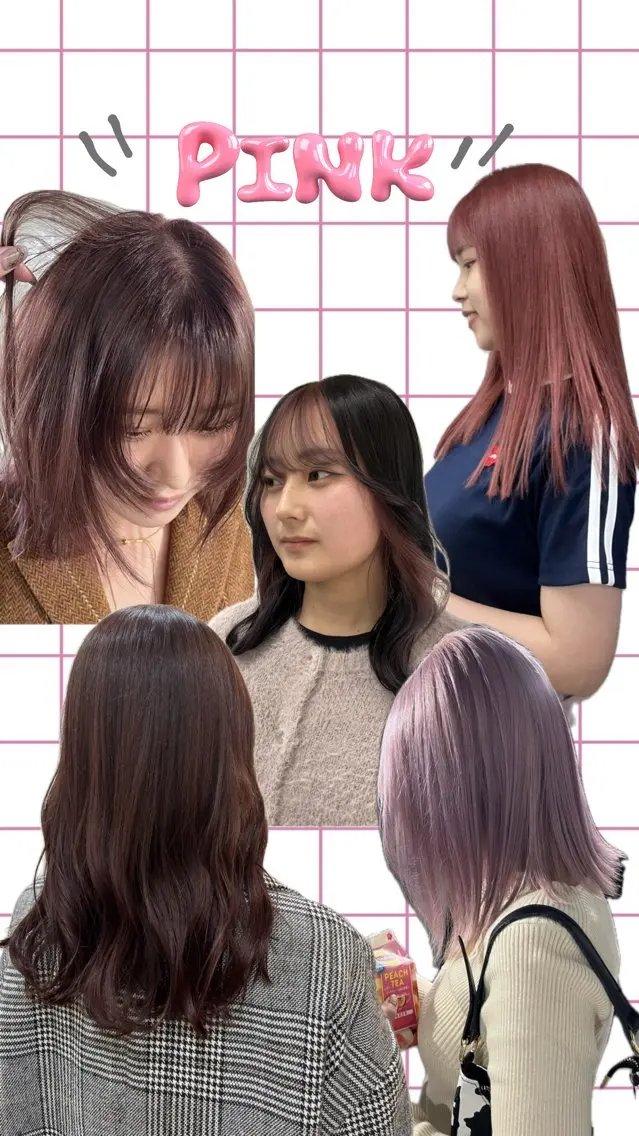 カラー ピンクカラー anon Loemのヘアスタイル