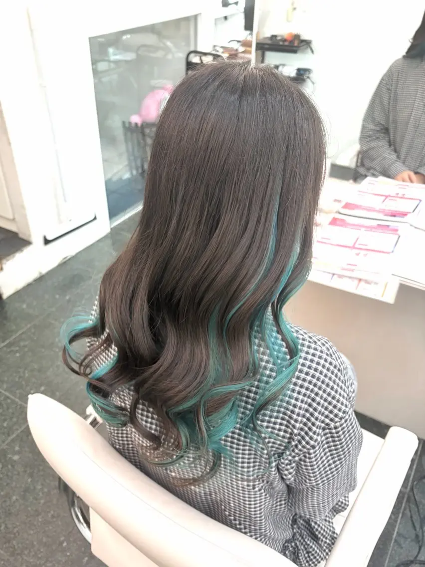 ロング カラー ヘアカラー ガーリー×韓国🎀 ⟡.·天野結良⟡.·のマツエク・マツパデザイン