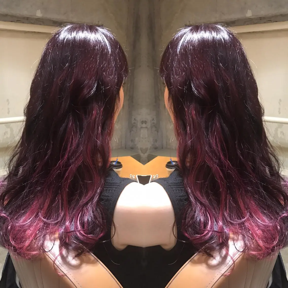 セミロング カラー パーマ ヘアアレンジ メンズ キッズ ネイル マツエク・マツパ ダブルカラー ピンクカラー カラーマツエク ピンク サロンドミルク 原宿のヘアスタイル