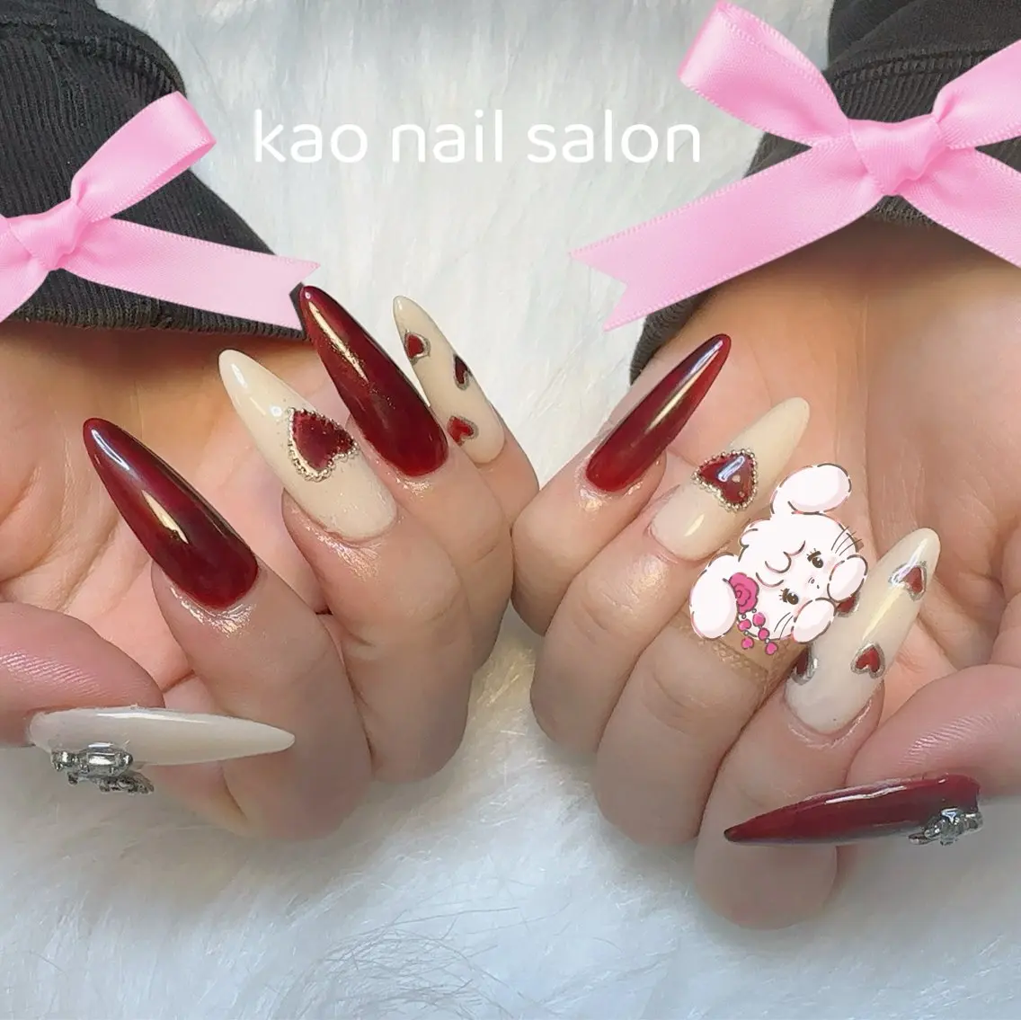 ネイル チークネイル 長さ出し フットネイル フレンチネイル ジェルネイル ハンドネイル kao nail マグネット/長さだしのネイルデザイン