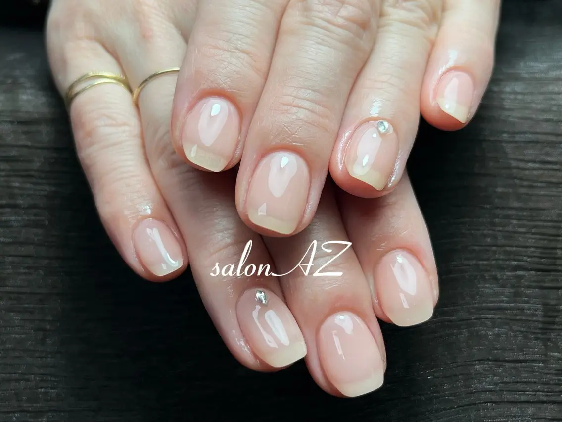 ネイル 桜ネイル 長さ出し フットネイル フレンチネイル ジェルネイル salon AZのネイルデザイン