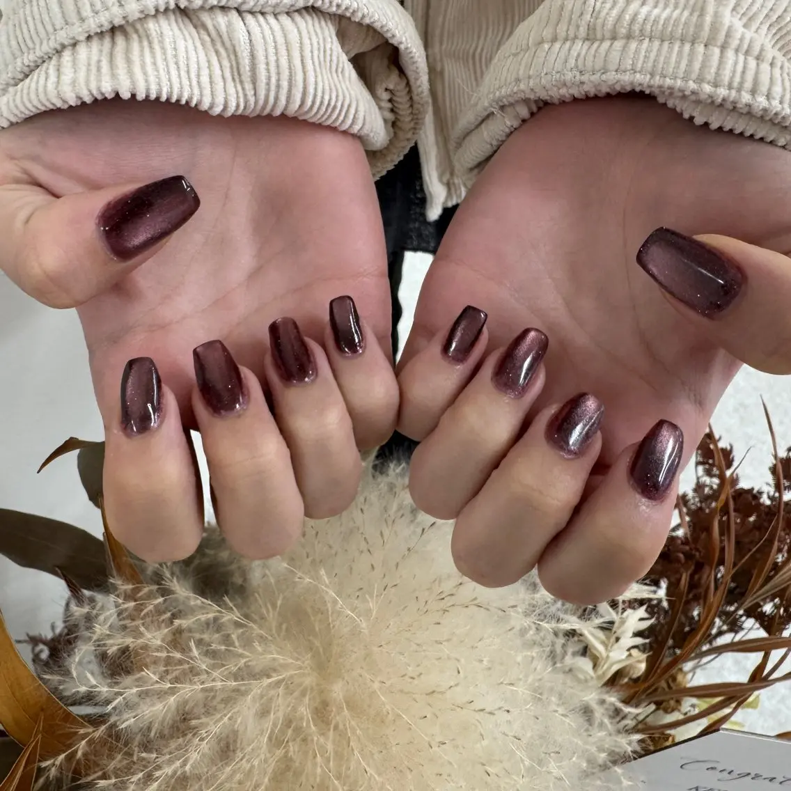 ネイル キラキラネイル マグネットネイル ビー玉ネイル ピンク シルバー kkumnail RANのネイルデザイン