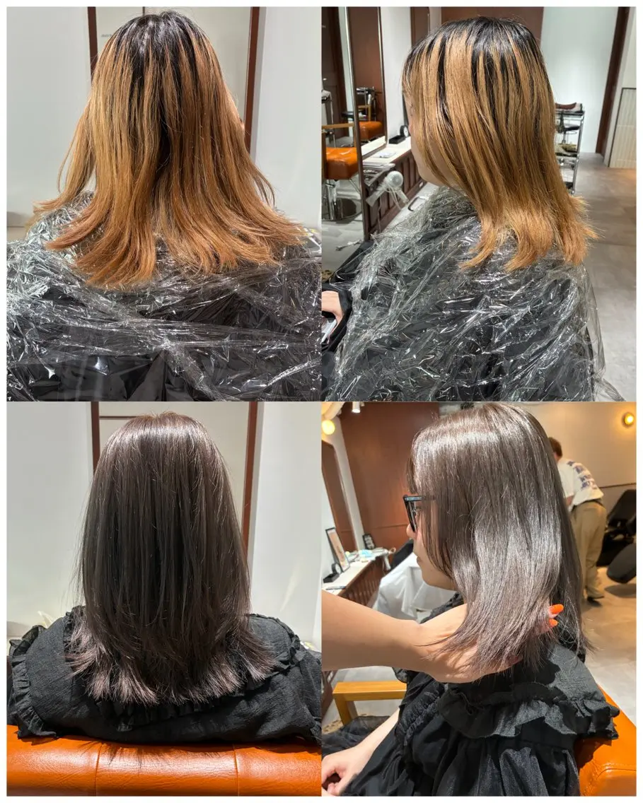 ミディアム カラー ヘアアレンジ カット ヘアカラー トリートメント 💟Opus // Mizuki🐕のヘアスタイル