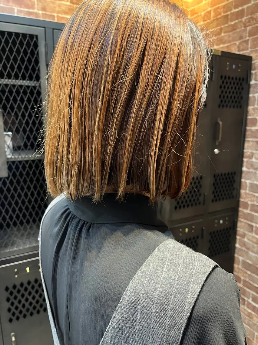 セミロング カラー パーマ 久木原 ゆりのヘアスタイル