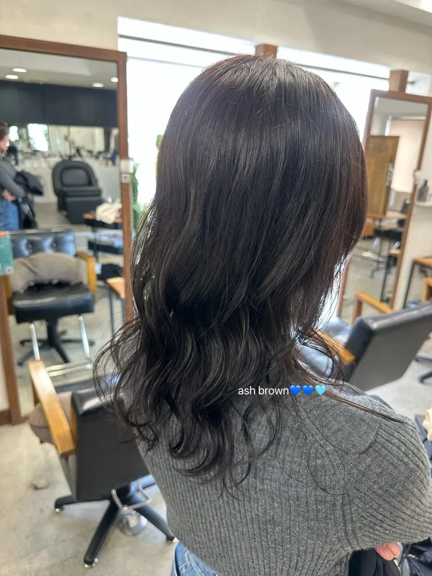 ミディアム カラー アッシュ アッシュブラウン ブラウンカラー 透明感カラー Nao🌷🌷 モデル様募集中のヘアスタイル