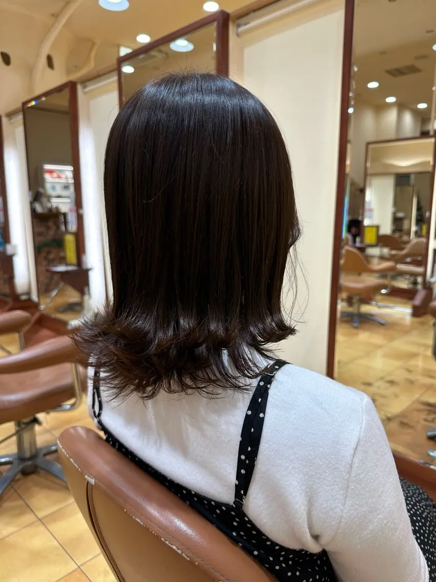 ミディアム ボブ/ゆるふわ ボブパーマ/とういのヘアスタイル