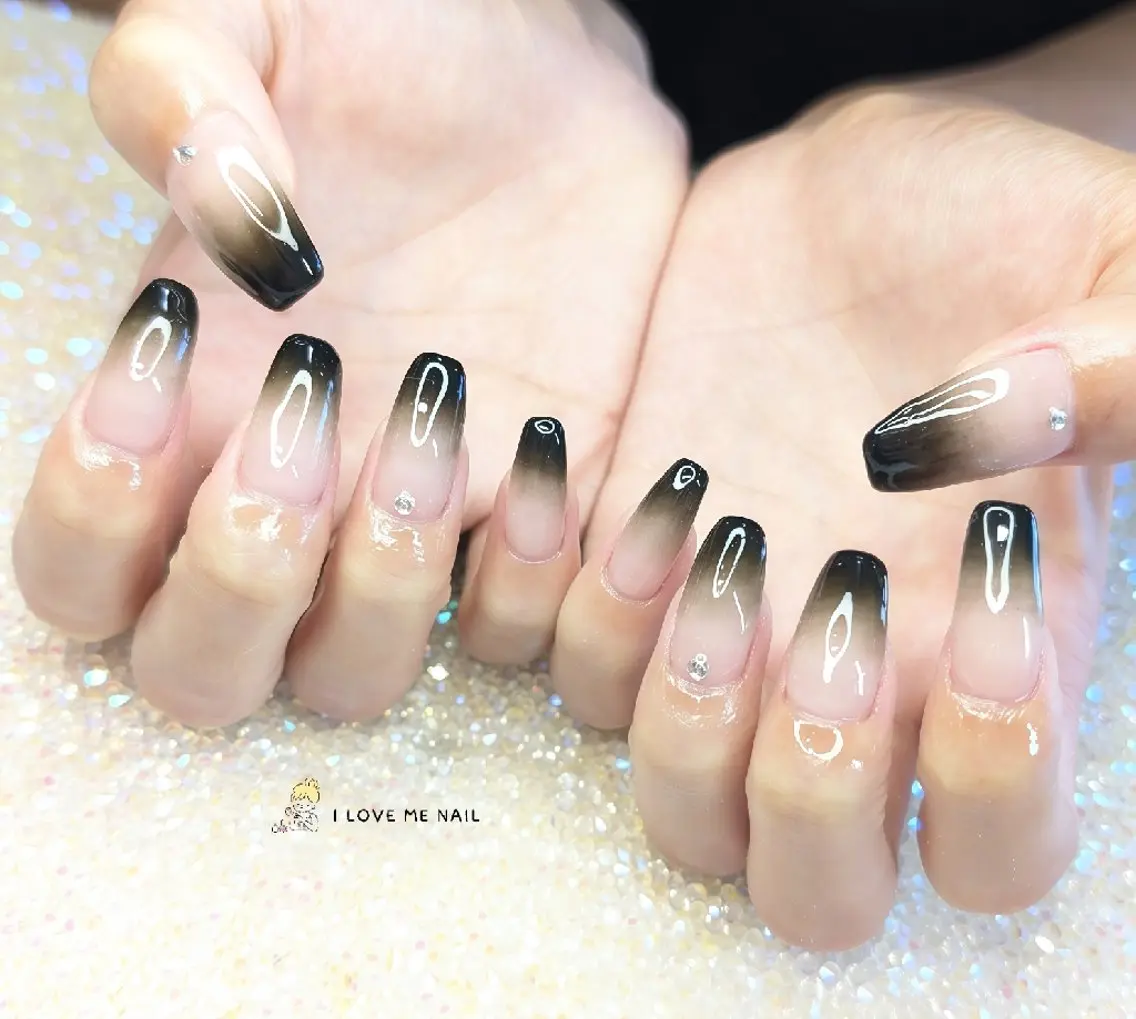 ネイル 長さ出し ハート 韓国ネイル マグネットネイル ニュアンスネイル ハンドネイル I LOVE ME NAIL.。.:*♡のネイルデザイン