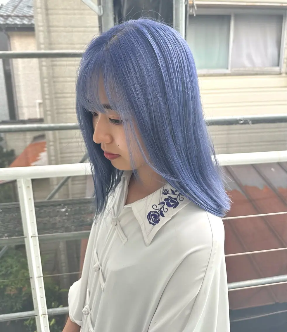 セミロング ヘアカラー 🍀ブリーチ屋さん/ ミルクティー・あずみのヘアスタイル