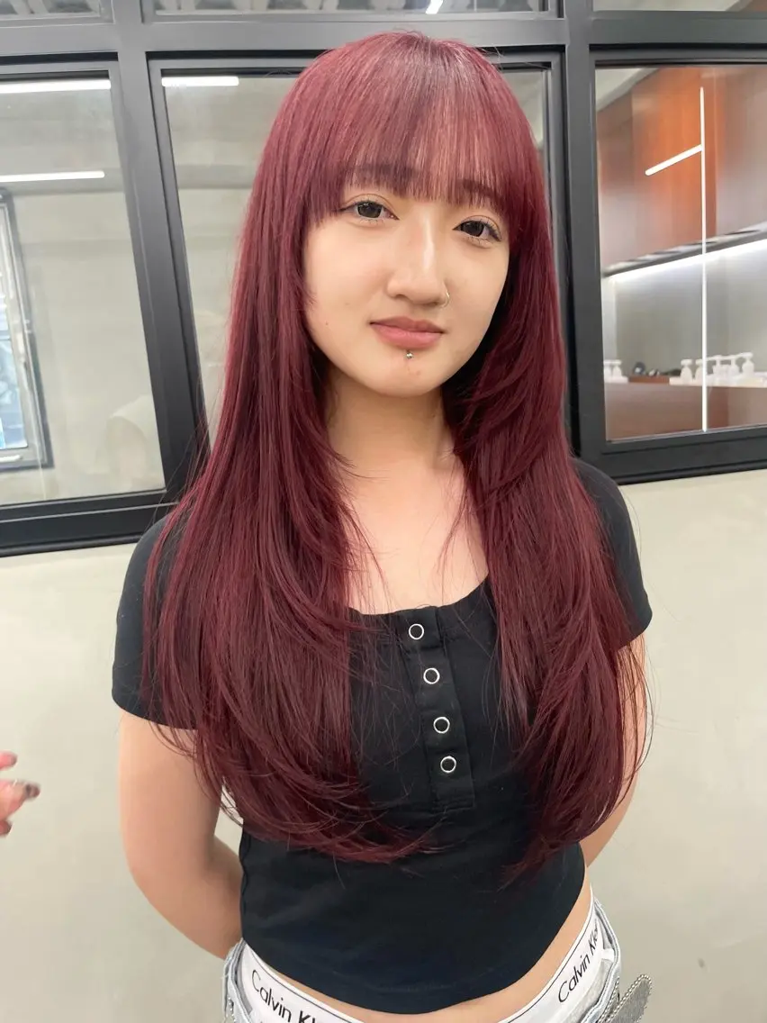 セミロング カラー カット ヘアカラー トリートメント 🤍ブリーチなしカラ ー/渋谷/YUU🤍のヘアスタイル